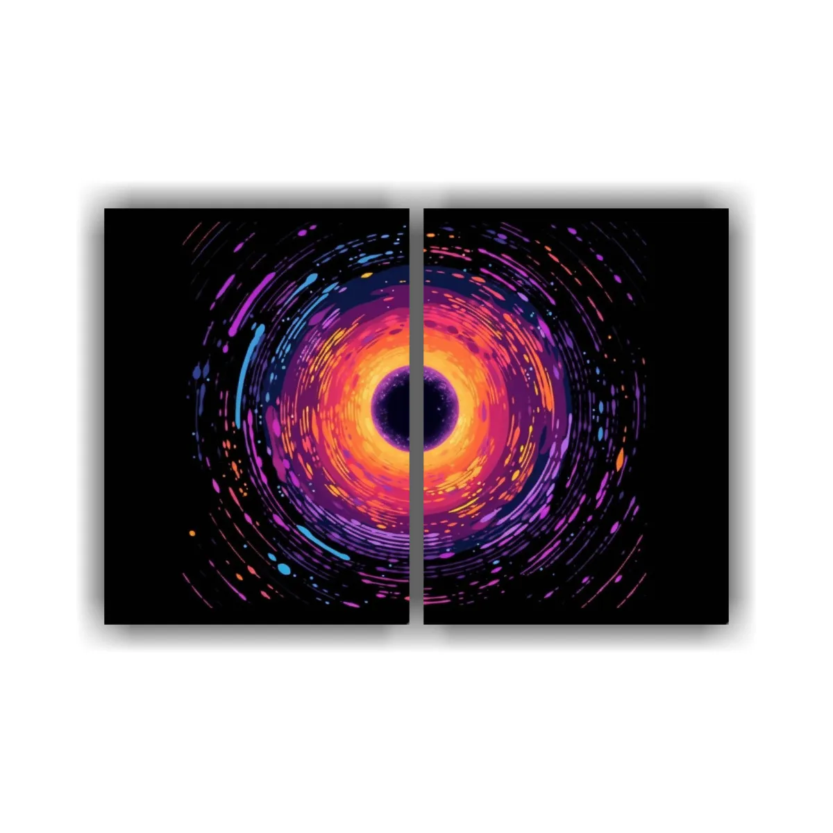 GENERICO - Cuadros Equilibrio Espacial Fondo Agujero Negro 80x50 Cm