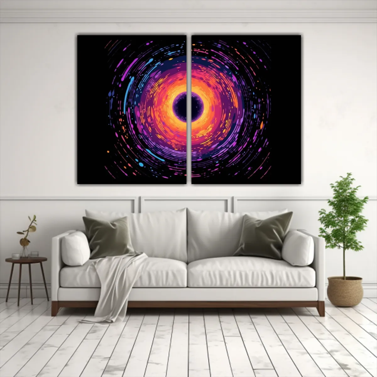 GENERICO - Cuadros Equilibrio Espacial Fondo Agujero Negro 80x50 Cm