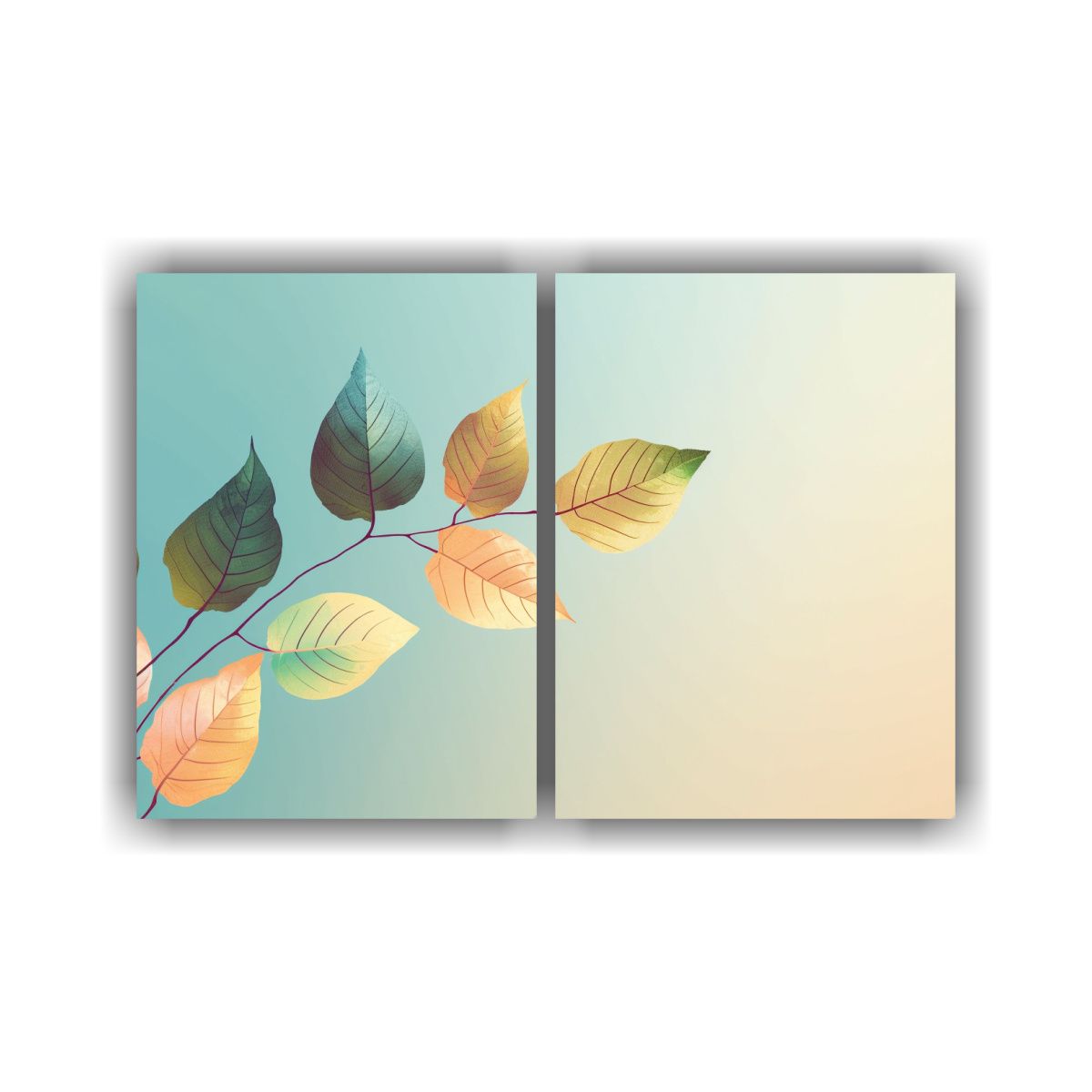 GENERICO - Cuadro De Hojas En Estilo Pixar Sobre Fondo 80x60 Cm