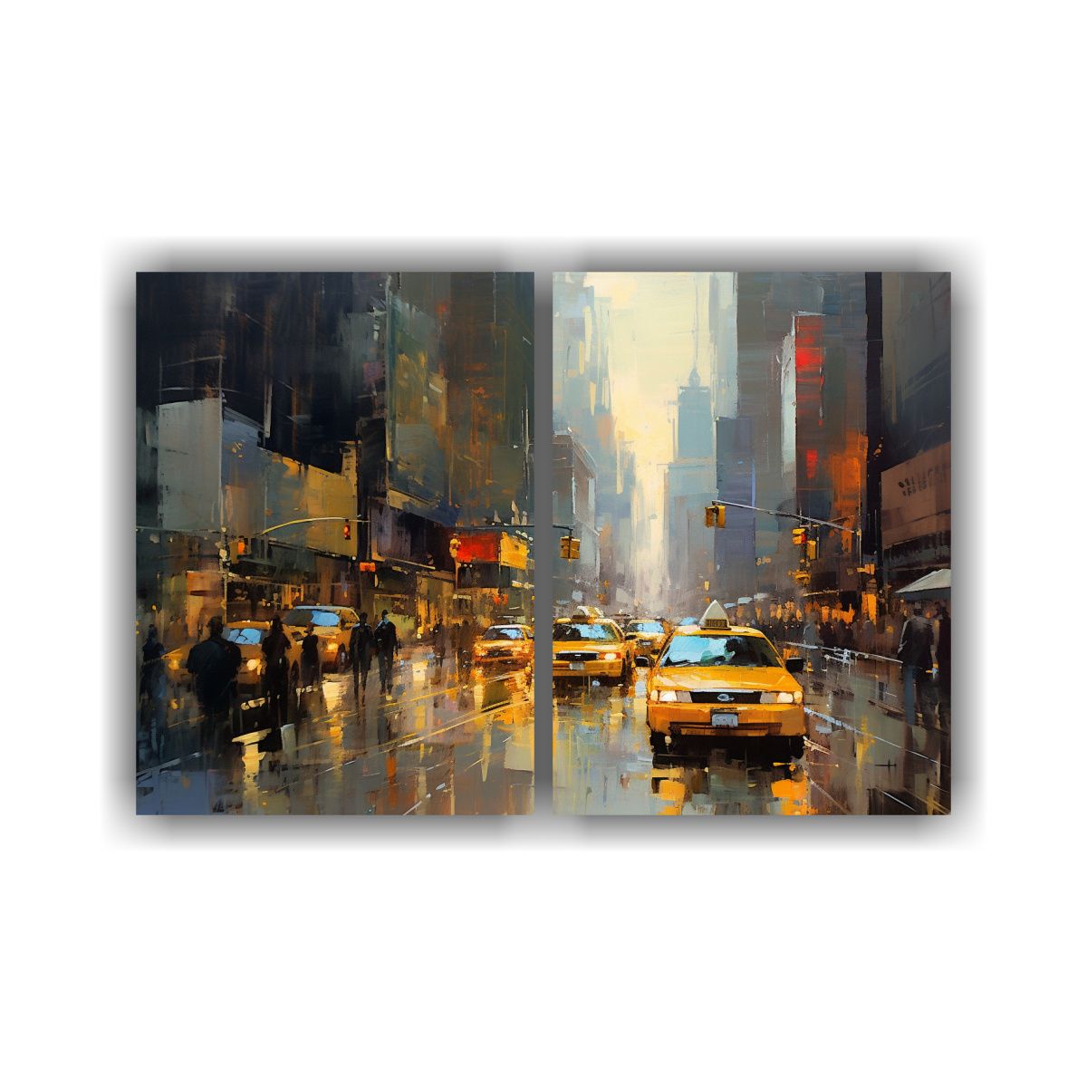 GENERICO - Pintura Al óleo Moderna De Ciudad Alegre Para 80x50 Cm