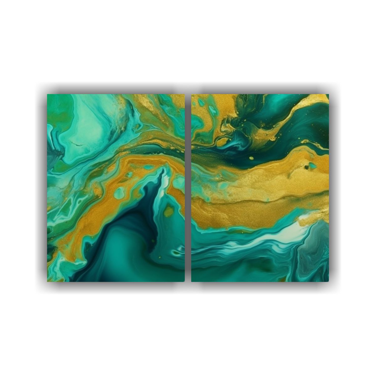 GENERICO - Fondo Acuarela Verde Pintado Con Pincel Para 80x60 Cm