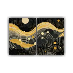 GENERICO - Cuadros Decorativos Con Patrón De Moiré 80x50 Cm