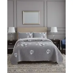 GENERICO - CUBRECAMA QUILT CON SHERPA 2 PLAZA 230 CM X 250 CM