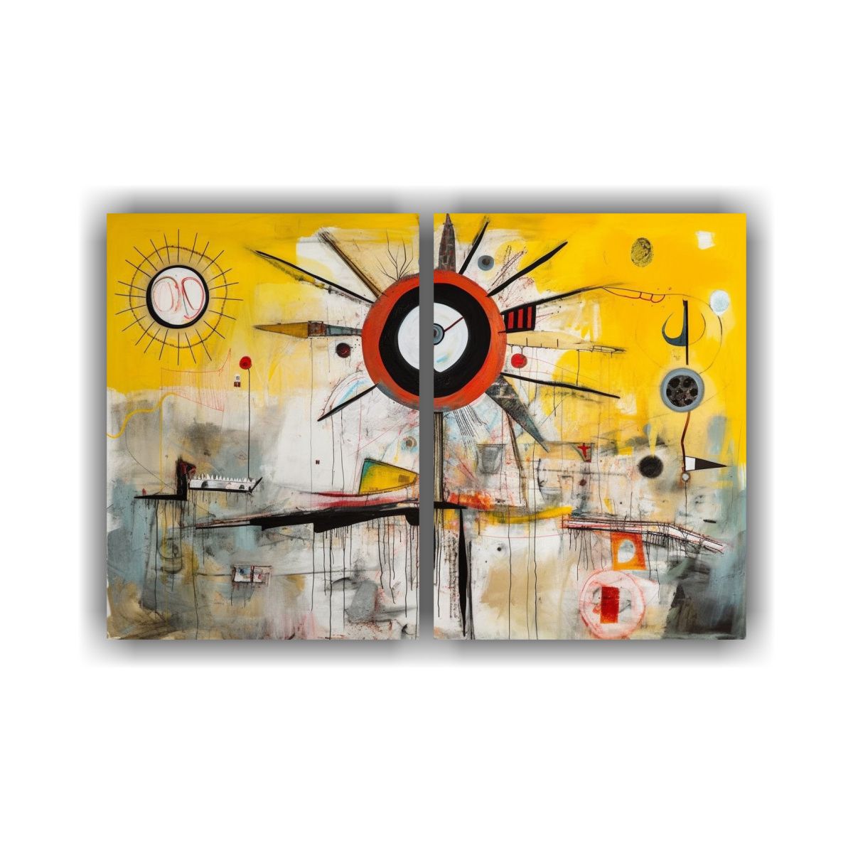 GENERICO - Cuadro Tonos Vision Fragile Sol En Cielo Ahumado 80x60 Cm