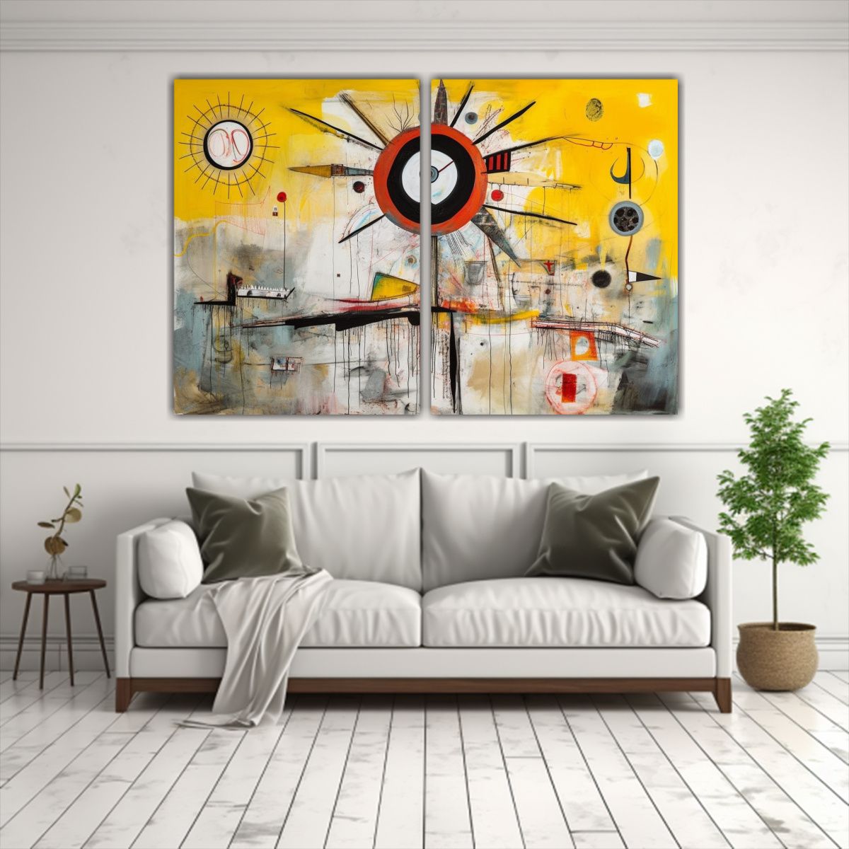 GENERICO - Cuadro Tonos Vision Fragile Sol En Cielo Ahumado 80x60 Cm