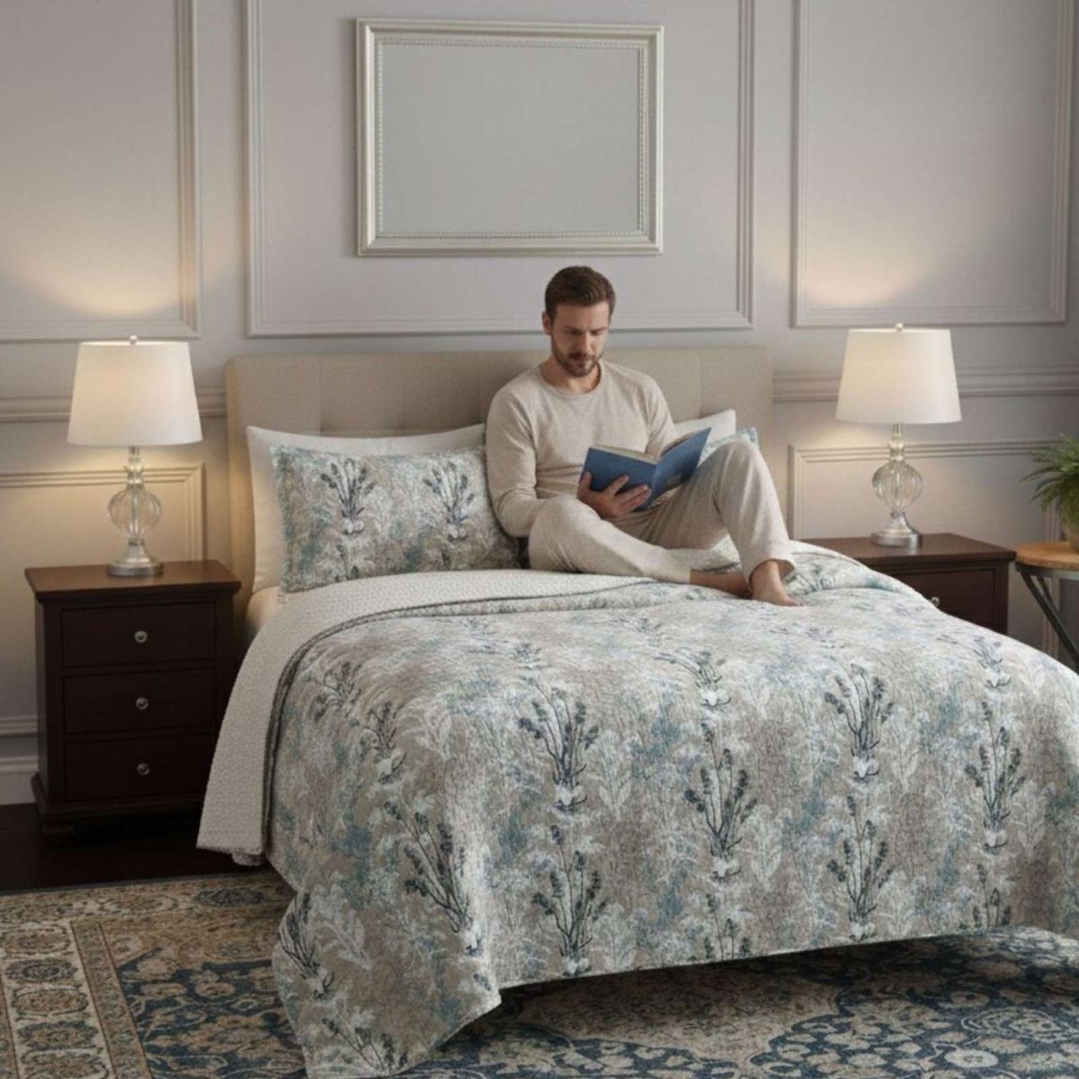 GENERICO - CUBRECAMA QUILT CON SHERPA 2 PLAZA 230 CM X 250 CM