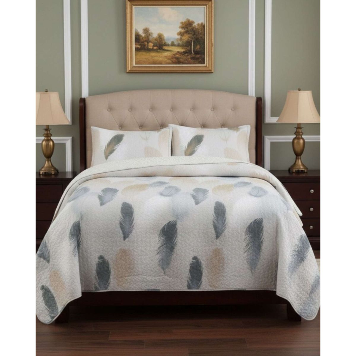 GENERICO - CUBRECAMA QUILT CON SHERPA 2 PLAZA 230 CM X 250 CM