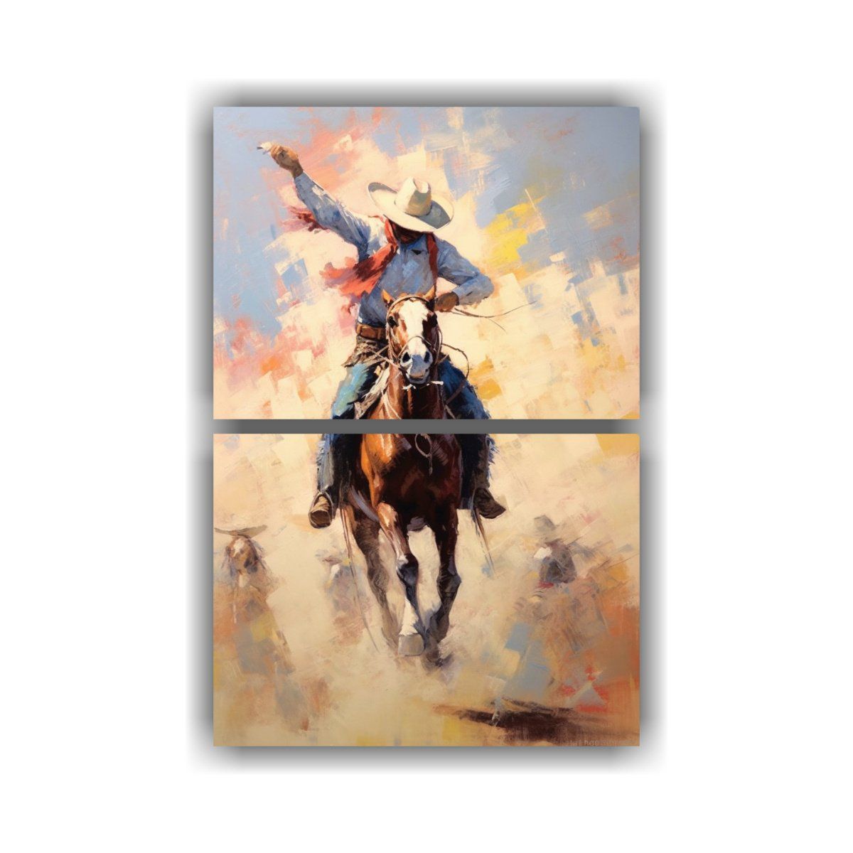 GENERICO - Pintura Abstracta Original Del Oeste Con 30x40 Cm