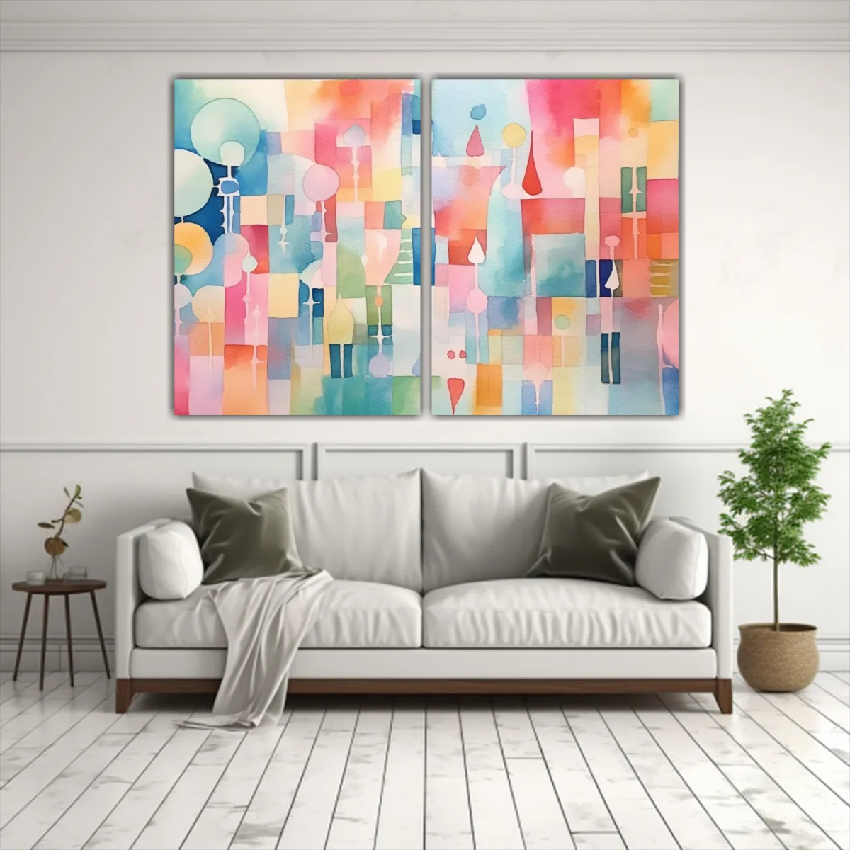GENERICO - Cuadros Tela Canvas Combinación Acuarela 40x30 Cm