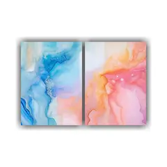 GENERICO - Pinturas Abstractas De Mármol En Tonos Pastel En 40x30 Cm