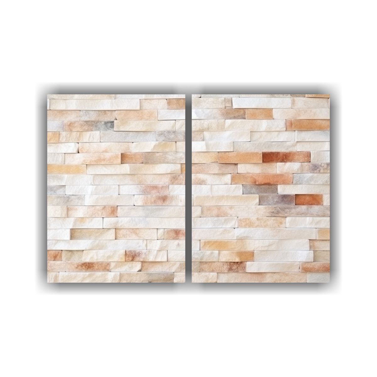 GENERICO - Pinturas Decorativas En Textura De Ladrillo Crema 80x60 Cm