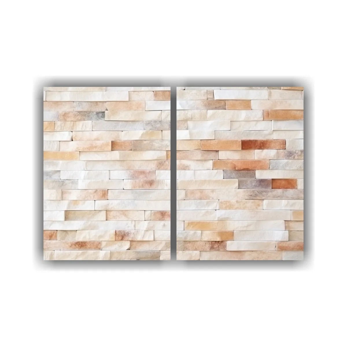 GENERICO - Pinturas Decorativas En Textura De Ladrillo Crema 80x60 Cm