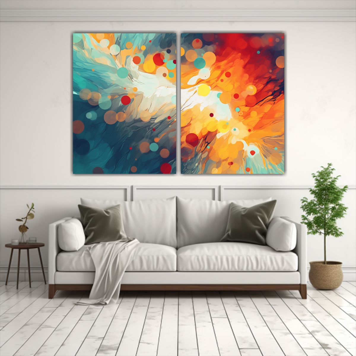 GENERICO - Cuadros Decorativos Abstractos Con Patrones 80x60 Cm