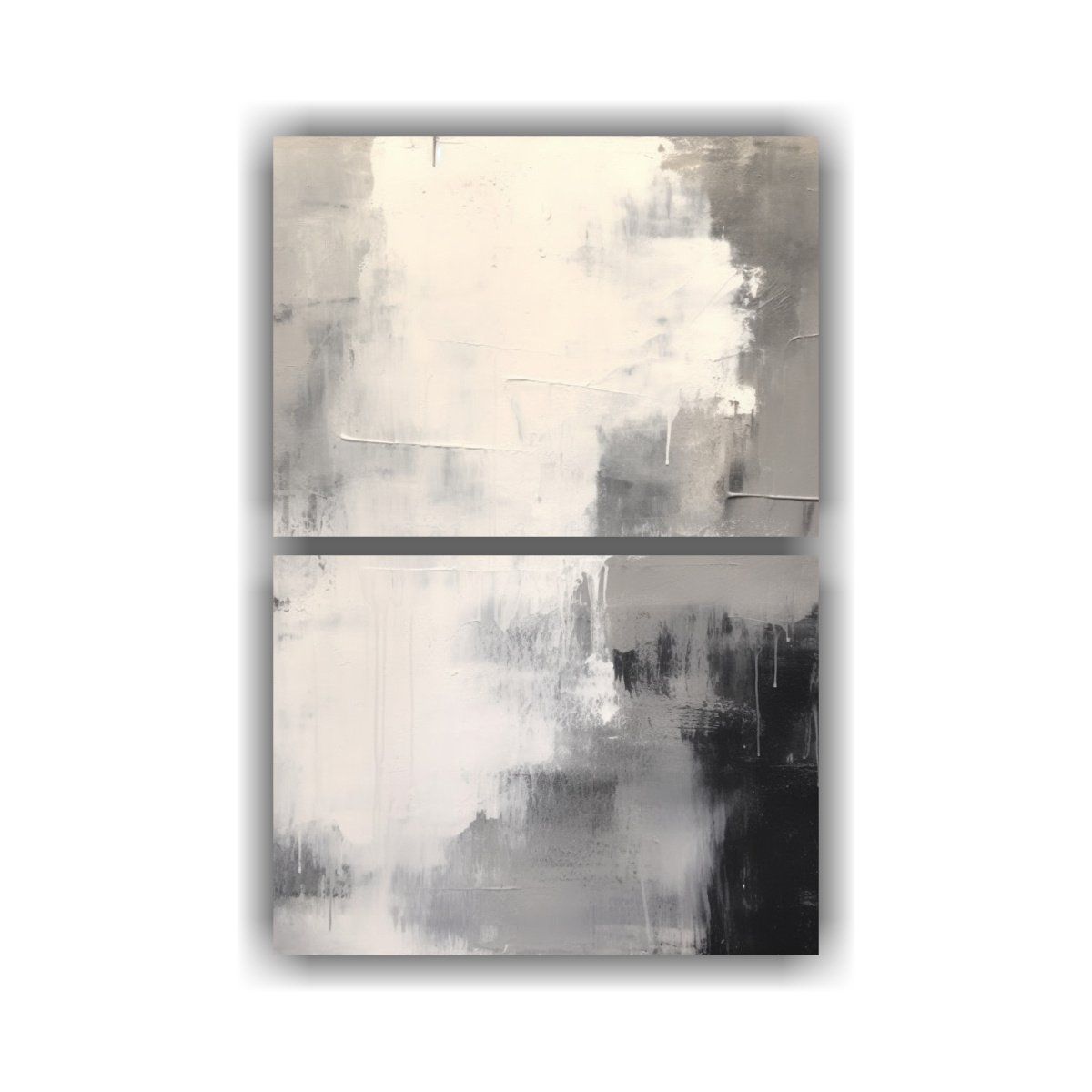 GENERICO - Pintura Abstracta Majestuosa En Gris Y Blanco En 30x40 Cm