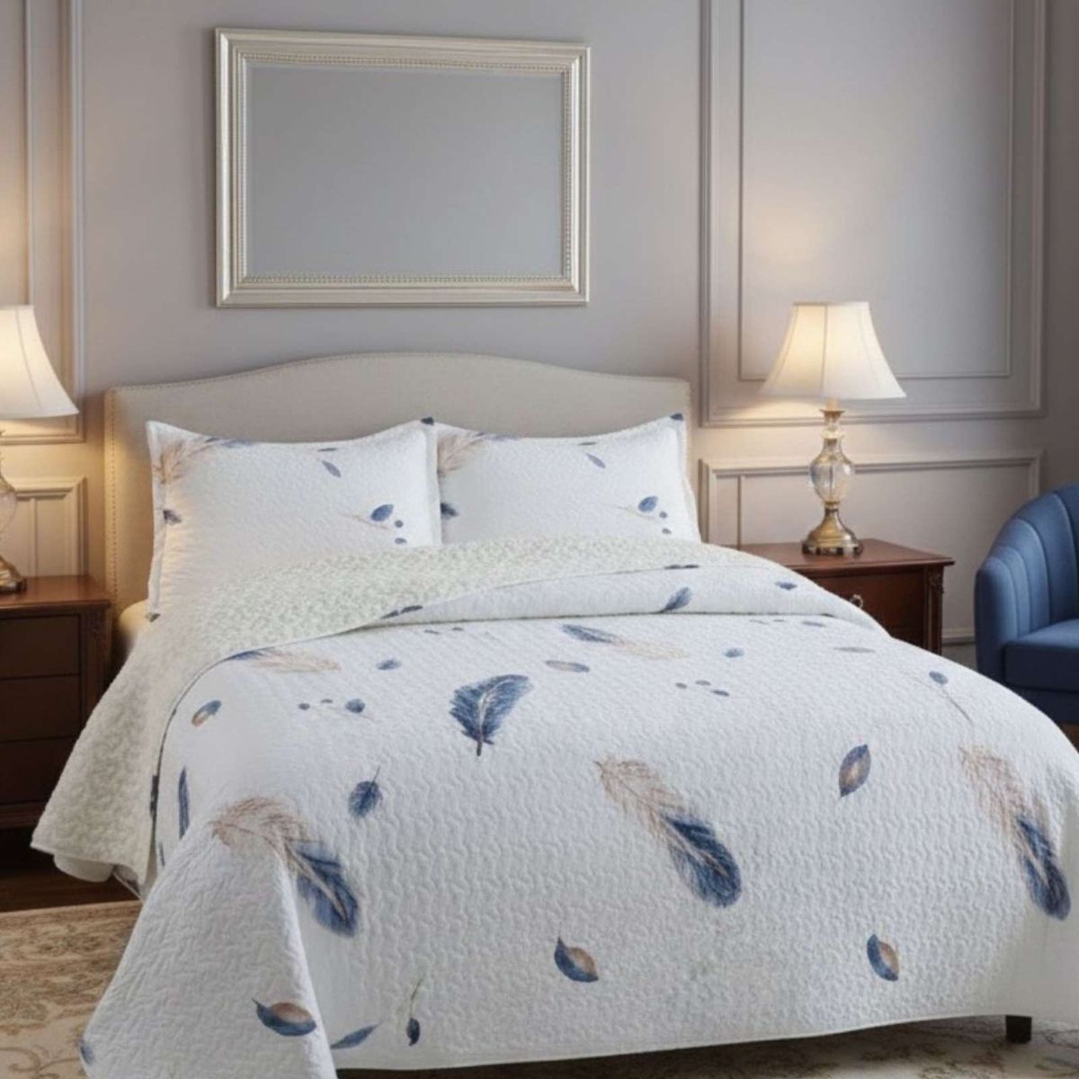 GENERICO - CUBRECAMA QUILT SHERPA PLAZA Y MEDIA 180 X 230 CM