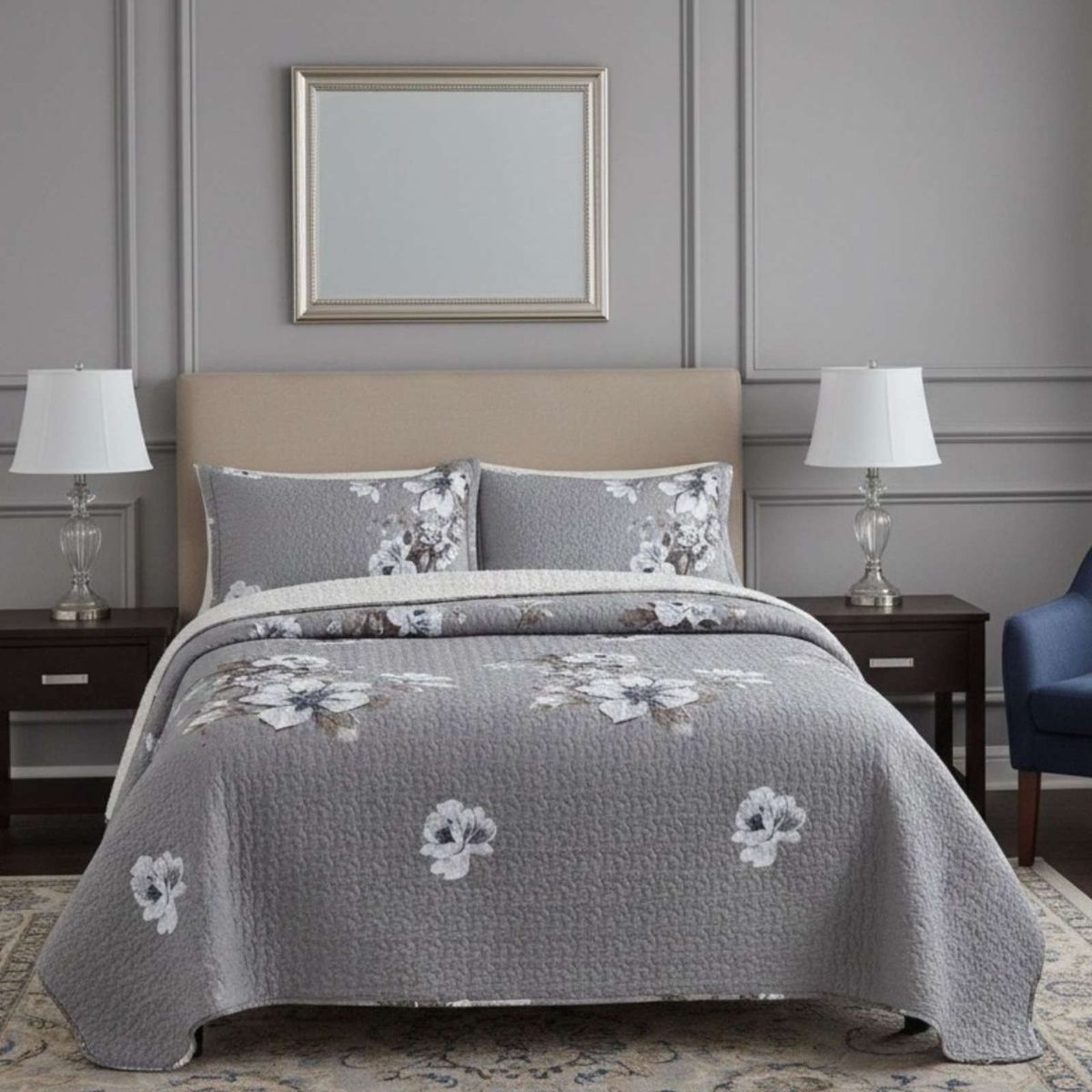 GENERICO - CUBRECAMA QUILT CON SHERPA 2 PLAZA 230 CM X 250 CM