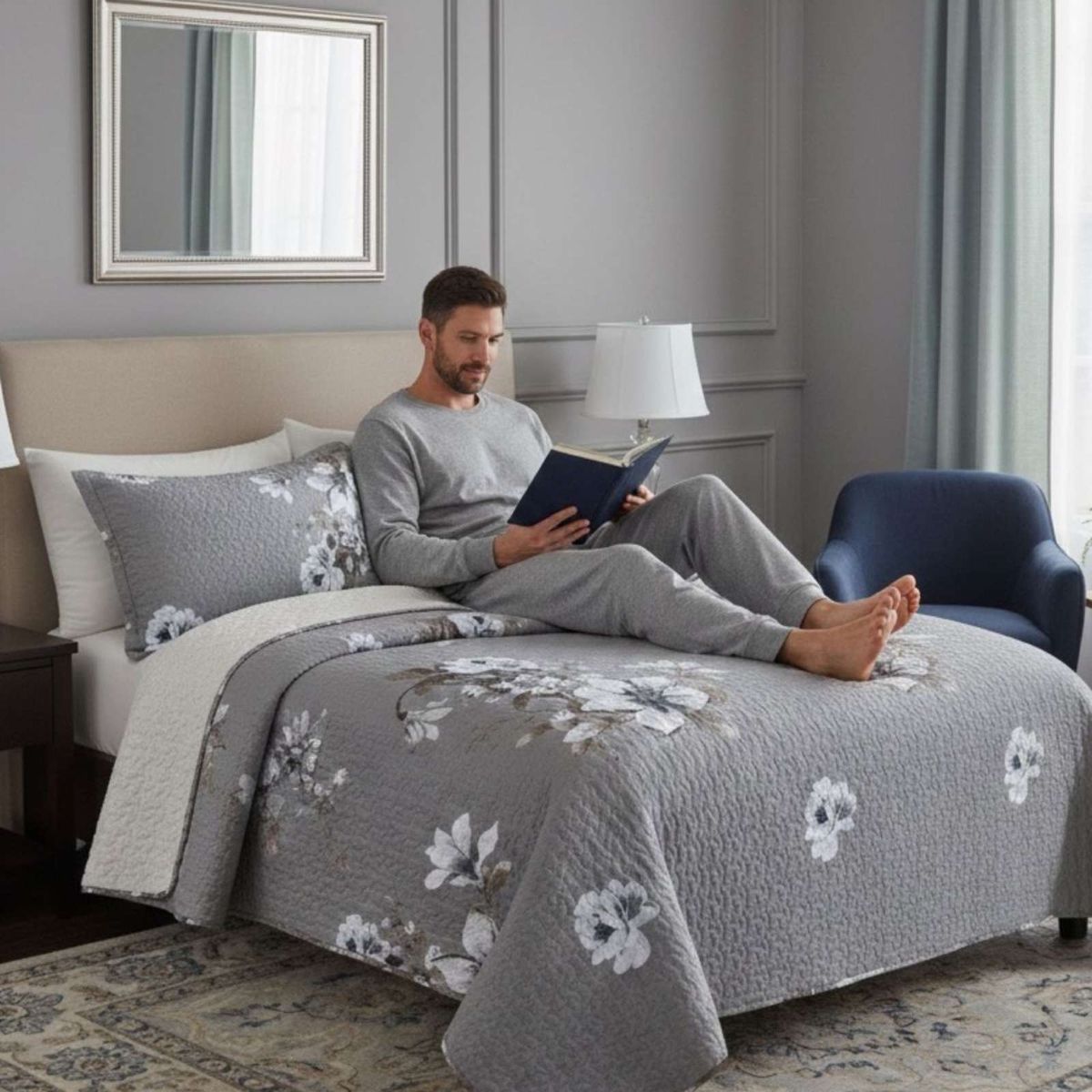 GENERICO - CUBRECAMA QUILT CON SHERPA 2 PLAZA 230 CM X 250 CM