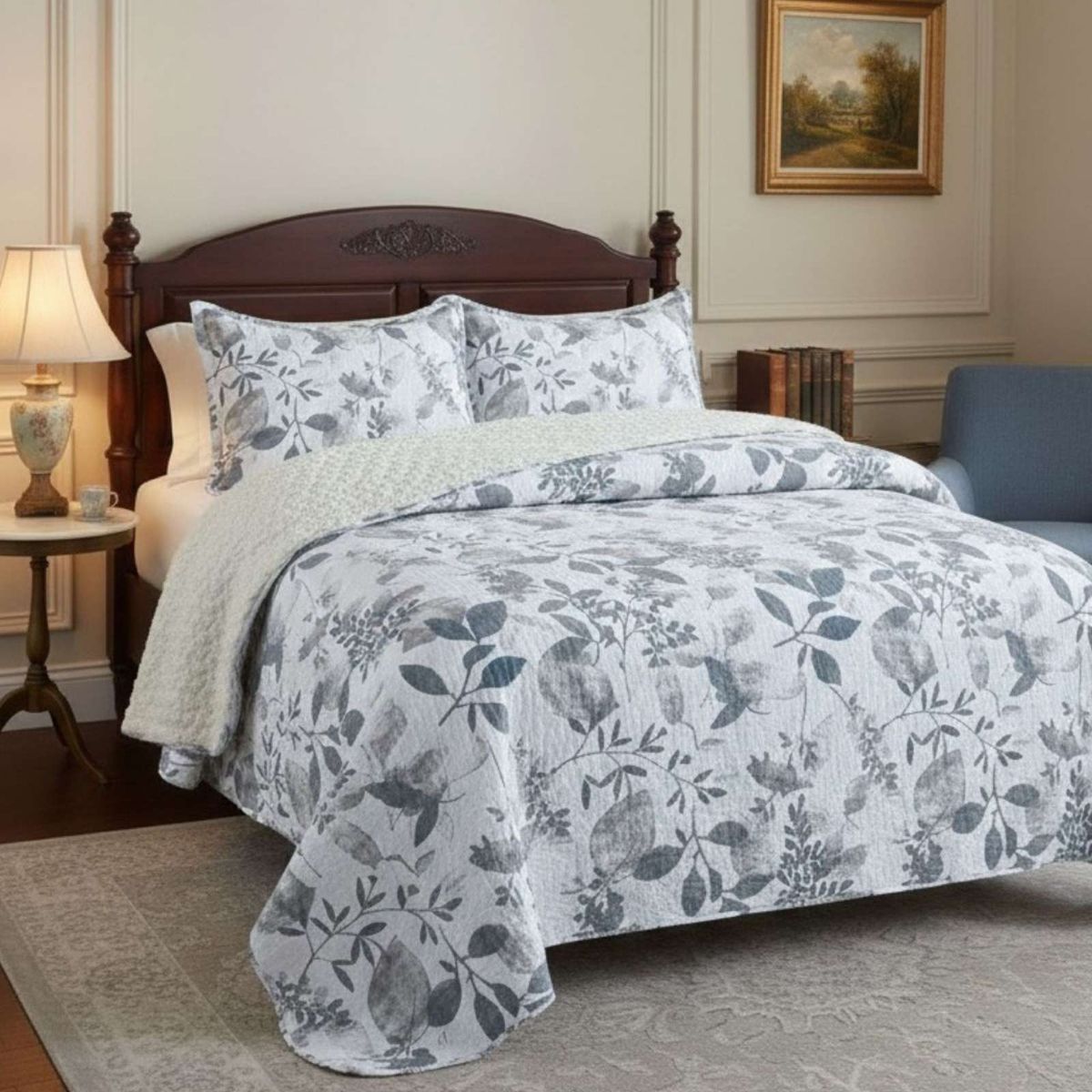 GENERICO - CUBRECAMA QUILT CON SHERPA KING 250 X 270 CM