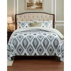 GENERICO - CUBRECAMA QUILT CON SHERPA KING 250 X 270 CM
