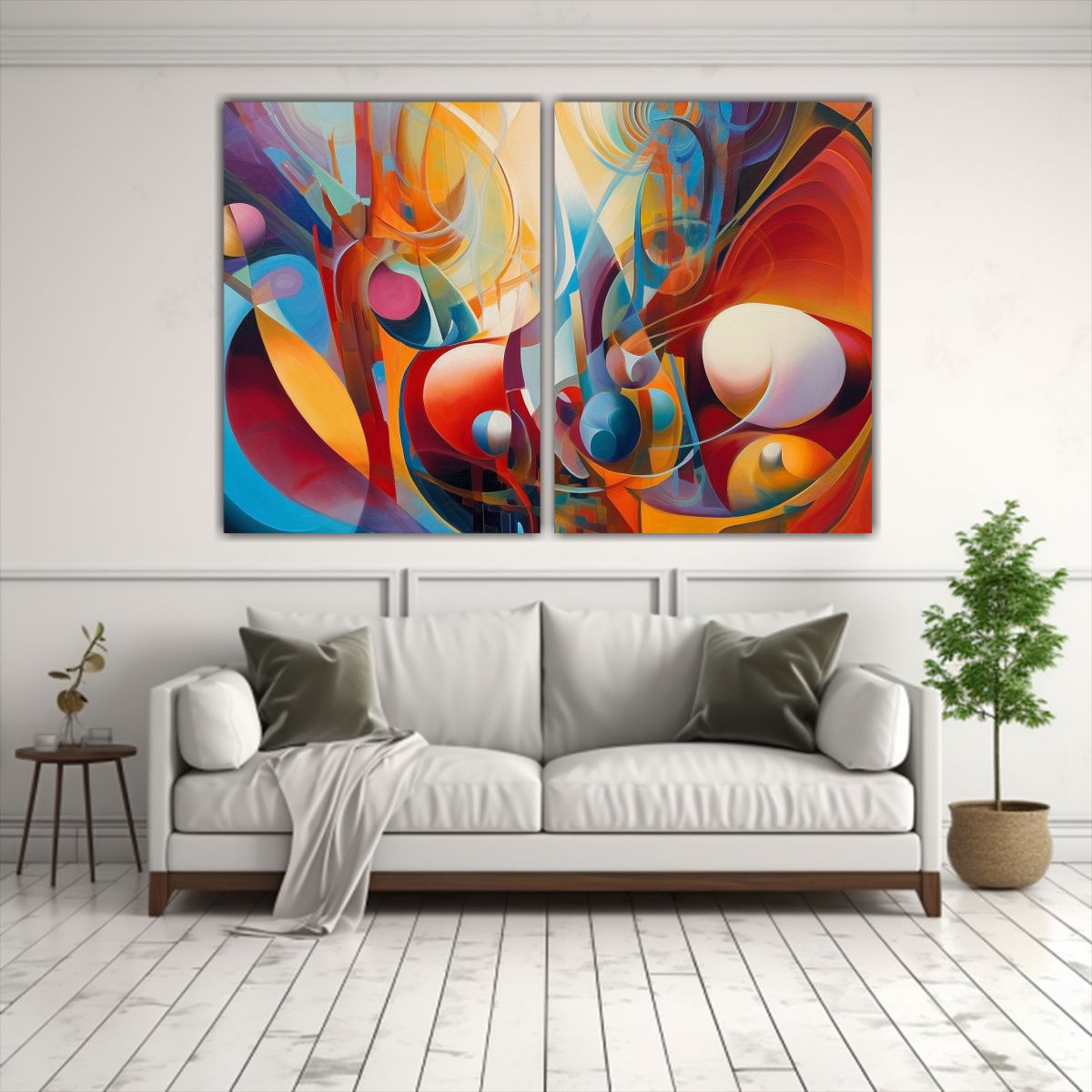 GENERICO - Abstractos Lienzos Decorativos Para Sala Con 40x30 Cm