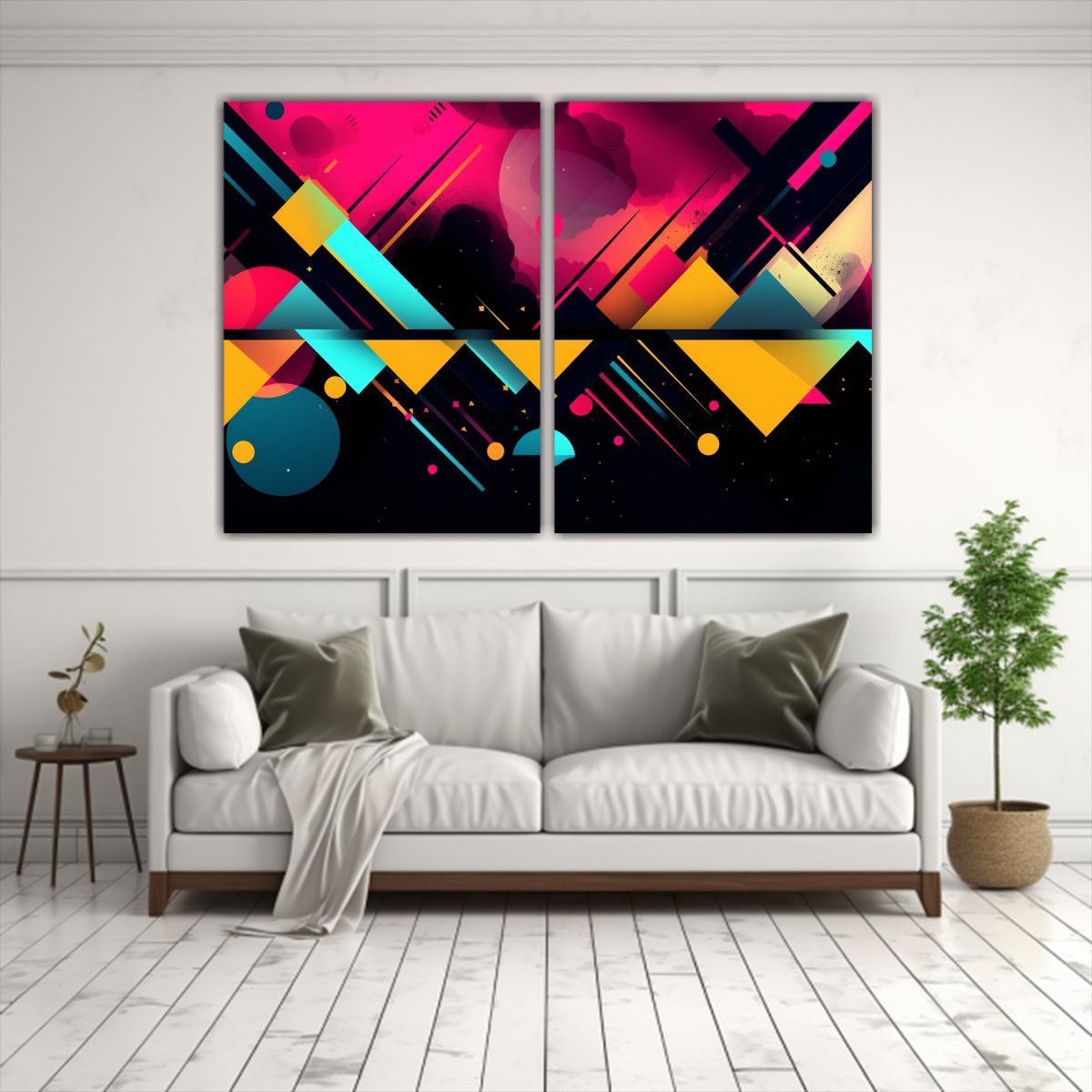 GENERICO - Arte Geométrico Divertido En CMYK De Alta 80x60 Cm