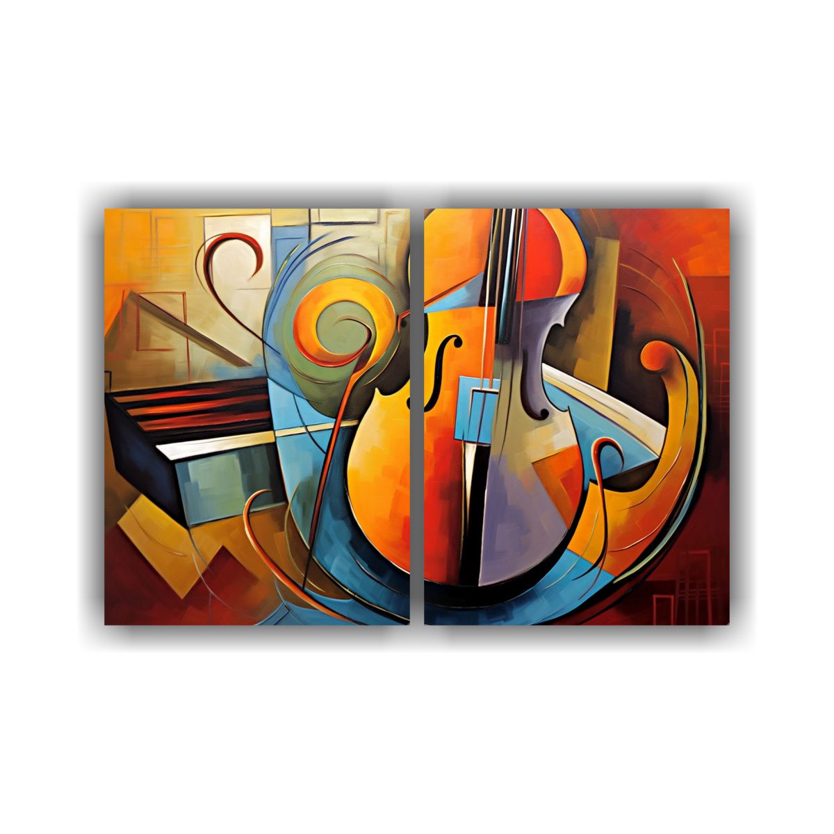 GENERICO - Pintura Moderna Composición Exclusiva Música En 80x50 Cm