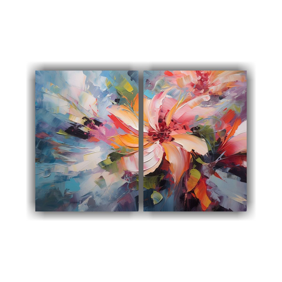 GENERICO - Pintura De Pared Abstracta Floral Vibrante Con 80x60 Cm