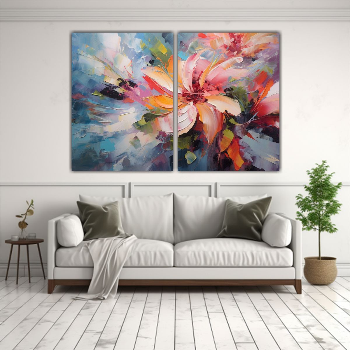 GENERICO - Pintura De Pared Abstracta Floral Vibrante Con 80x60 Cm