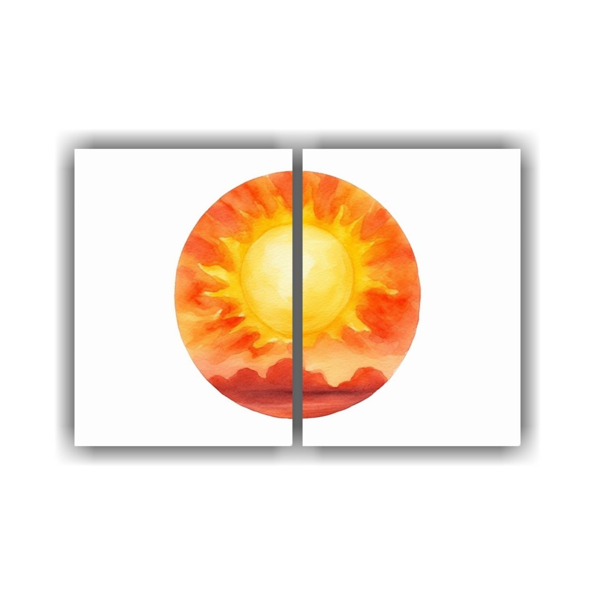GENERICO - Pinturas Acuarela Sol Vibrante Naranja Brillante 80x50 Cm