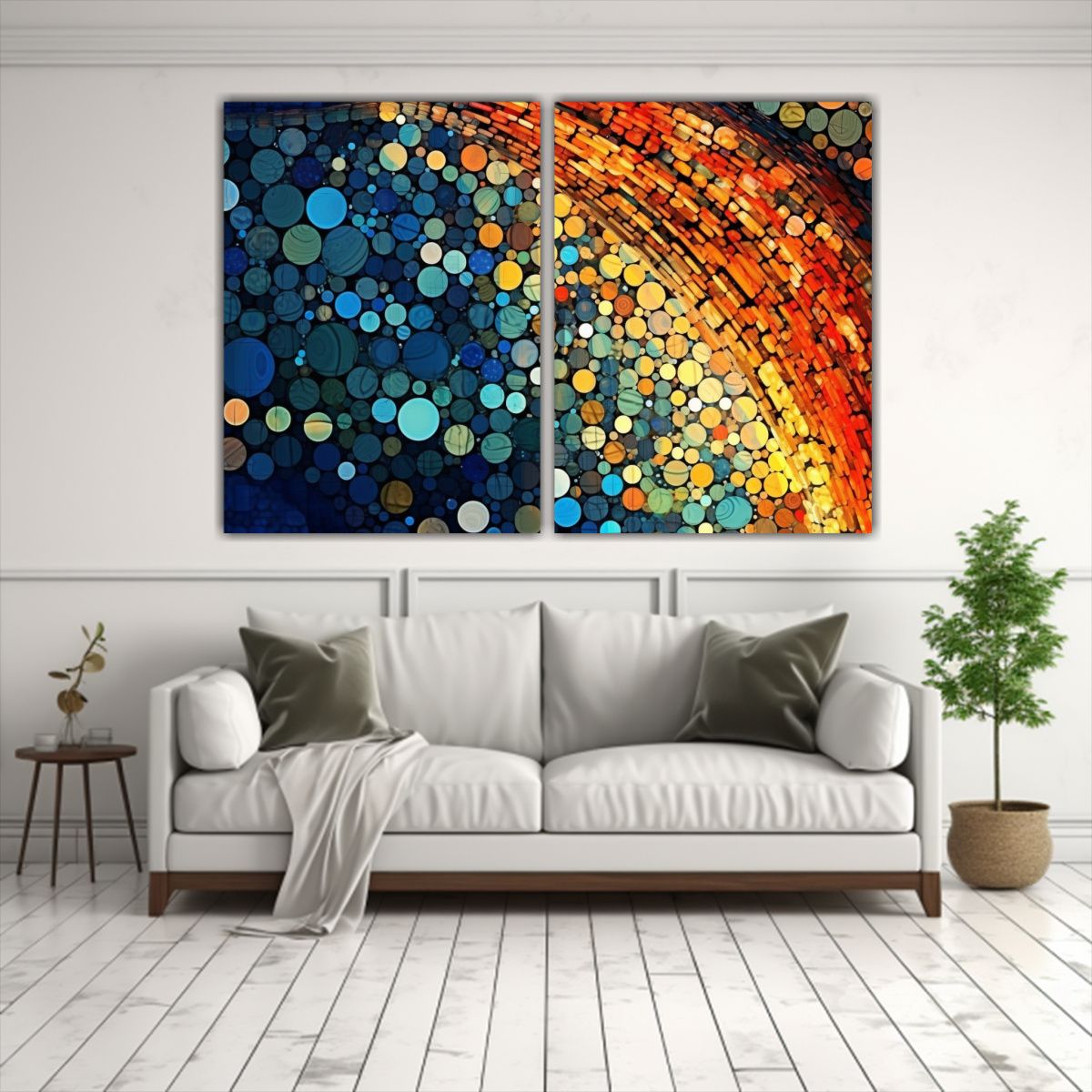 GENERICO - Pinturas Abstractas De Círculos Intensos En 80x60 Cm