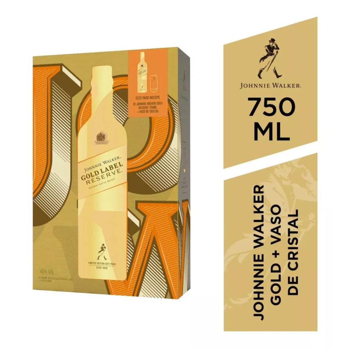 JOHNNIE WALKER - Whisky Johnnie Walker Gold Label Reserve 40º +Petaca 200 Ml