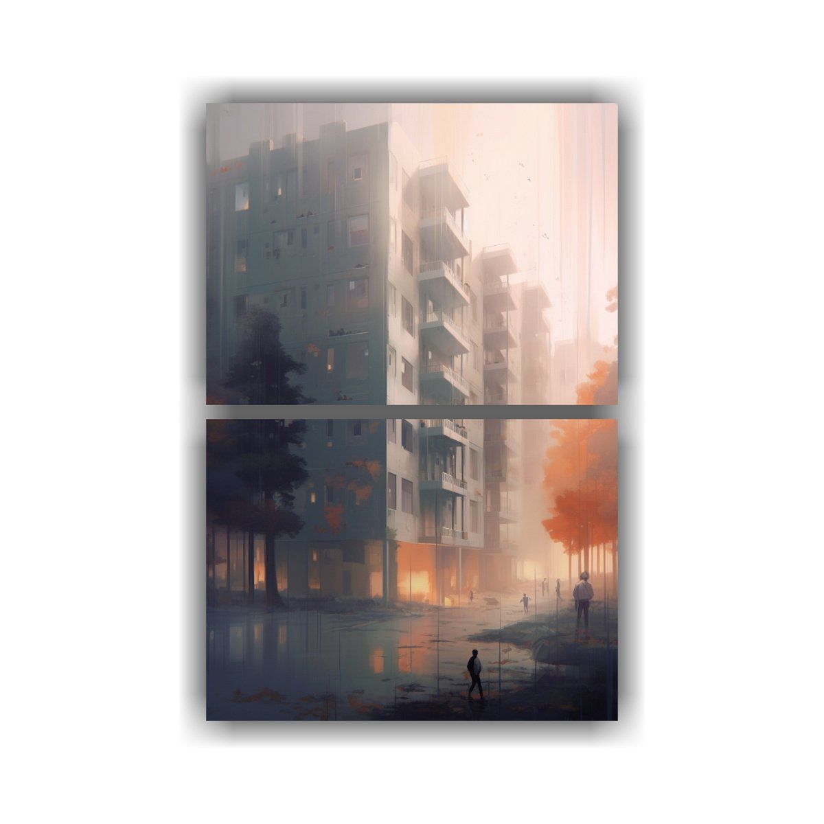 GENERICO - Set 2 Cuadros De Tela Impresos Estéticos Por 30x40 Cm