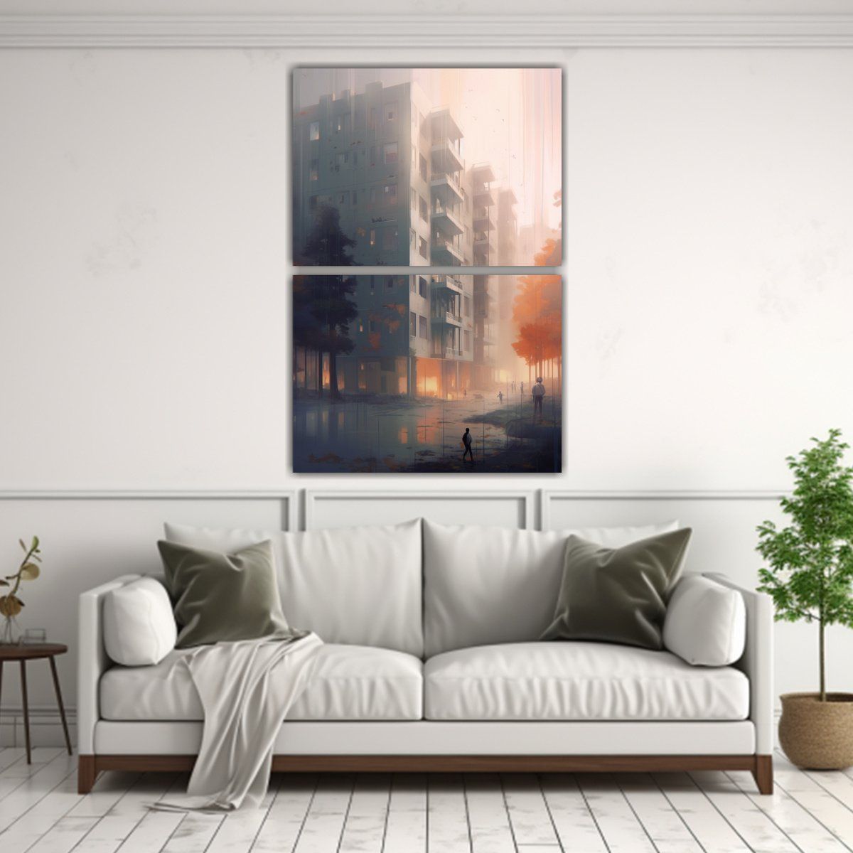 GENERICO - Set 2 Cuadros De Tela Impresos Estéticos Por 30x40 Cm