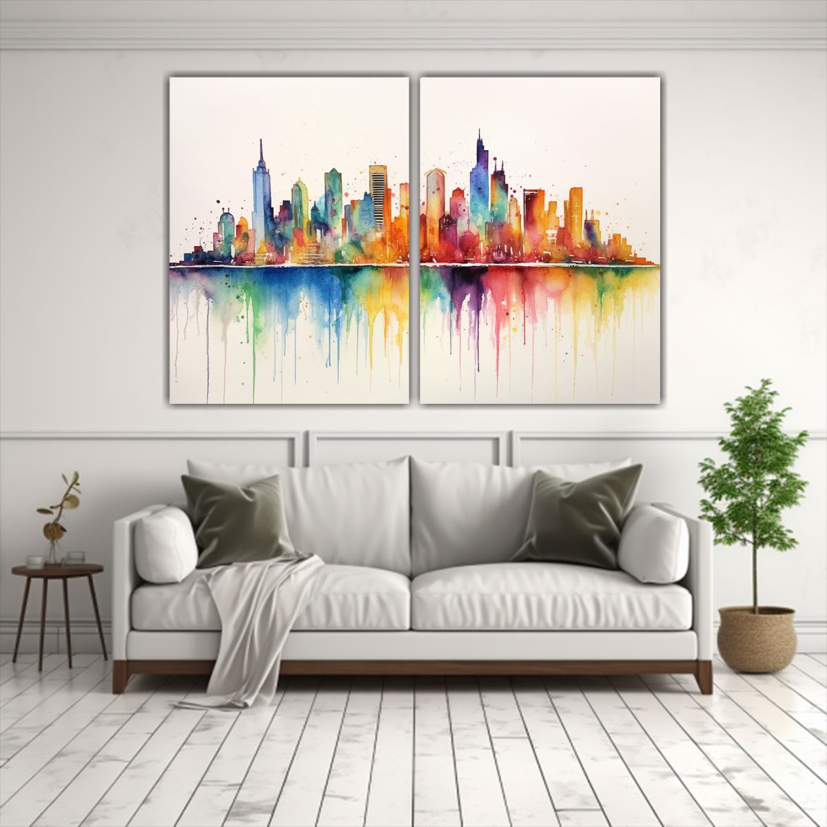 GENERICO - Cuadros Modernos Para Oficina Skyline De 40x30 Cm