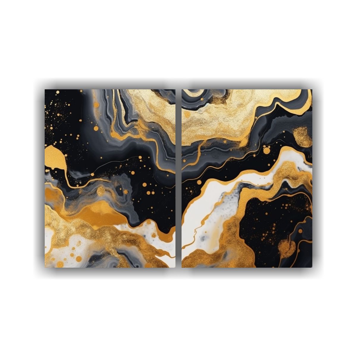 GENERICO - Pinturas Abstractas De Mármol Con Destellos 40x30 Cm