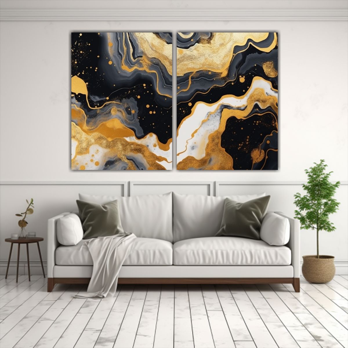 GENERICO - Pinturas Abstractas De Mármol Con Destellos 40x30 Cm