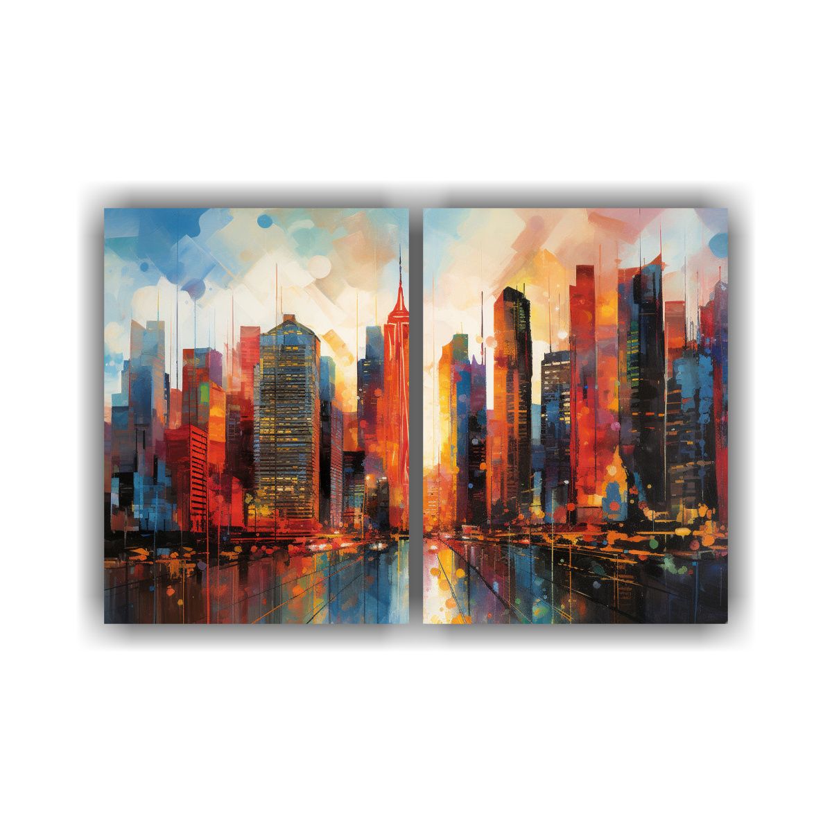 GENERICO - Paisaje Urbano Ciudad Moderna Emerge Del 40x30 Cm