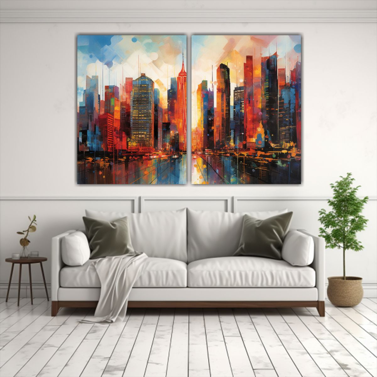 GENERICO - Paisaje Urbano Ciudad Moderna Emerge Del 40x30 Cm