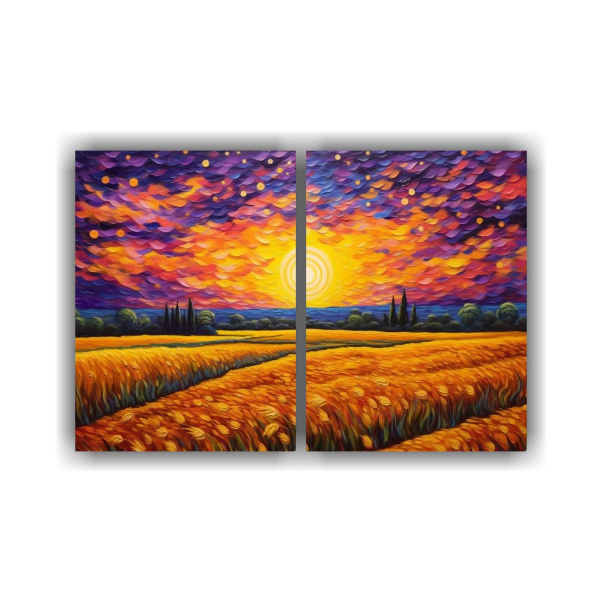 GENERICO - Cuadros Decorativos Con Concepto Espacial En 80x50 Cm