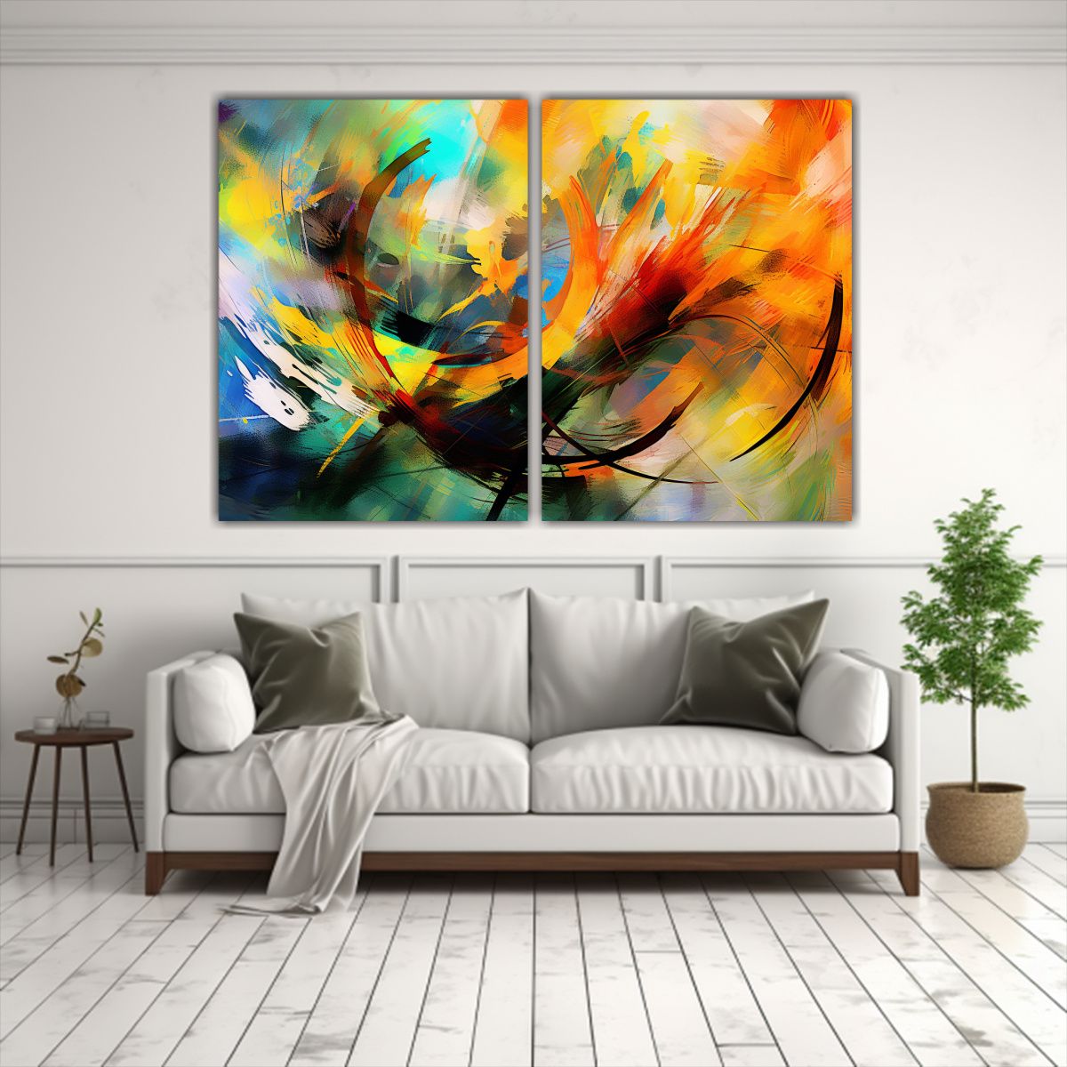 GENERICO - Cuadros De Colores Verano Abstracto Para 80x50 Cm