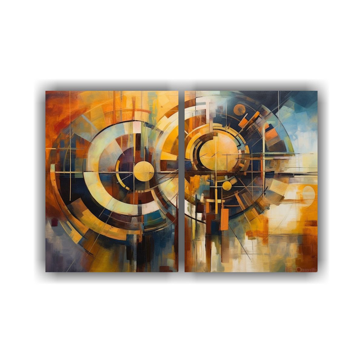 GENERICO - Cuadros Abstractos Tierra Movimiento Y 80x50 Cm
