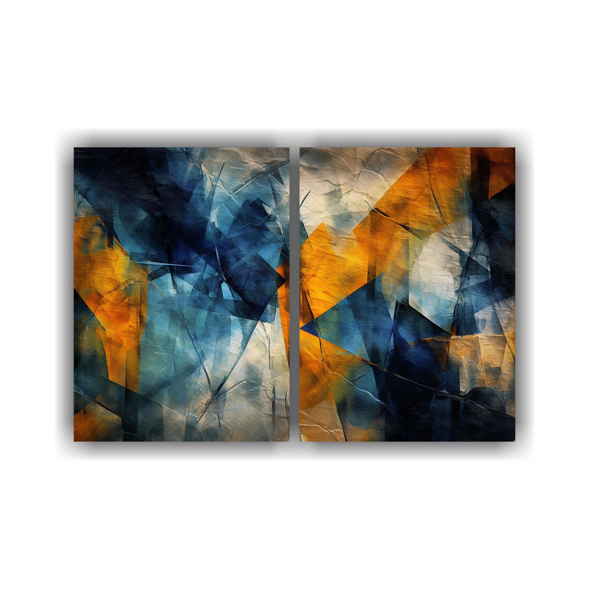 GENERICO - Cuadros Abstractos Multicolores Estilo Pintura 80x50 Cm