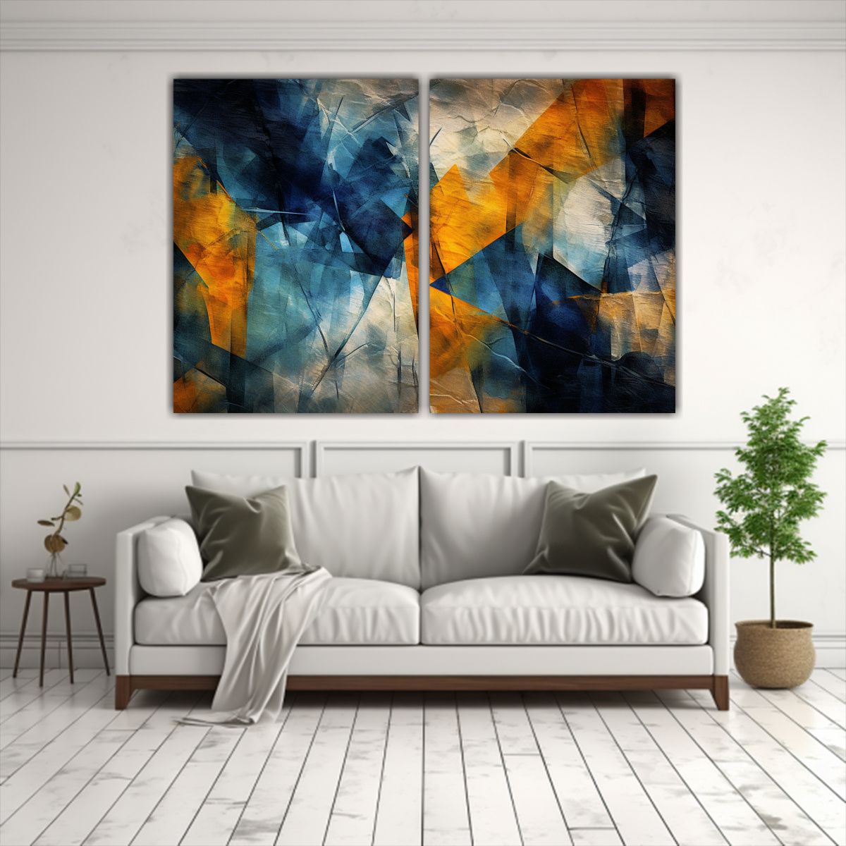 GENERICO - Cuadros Abstractos Multicolores Estilo Pintura 80x50 Cm