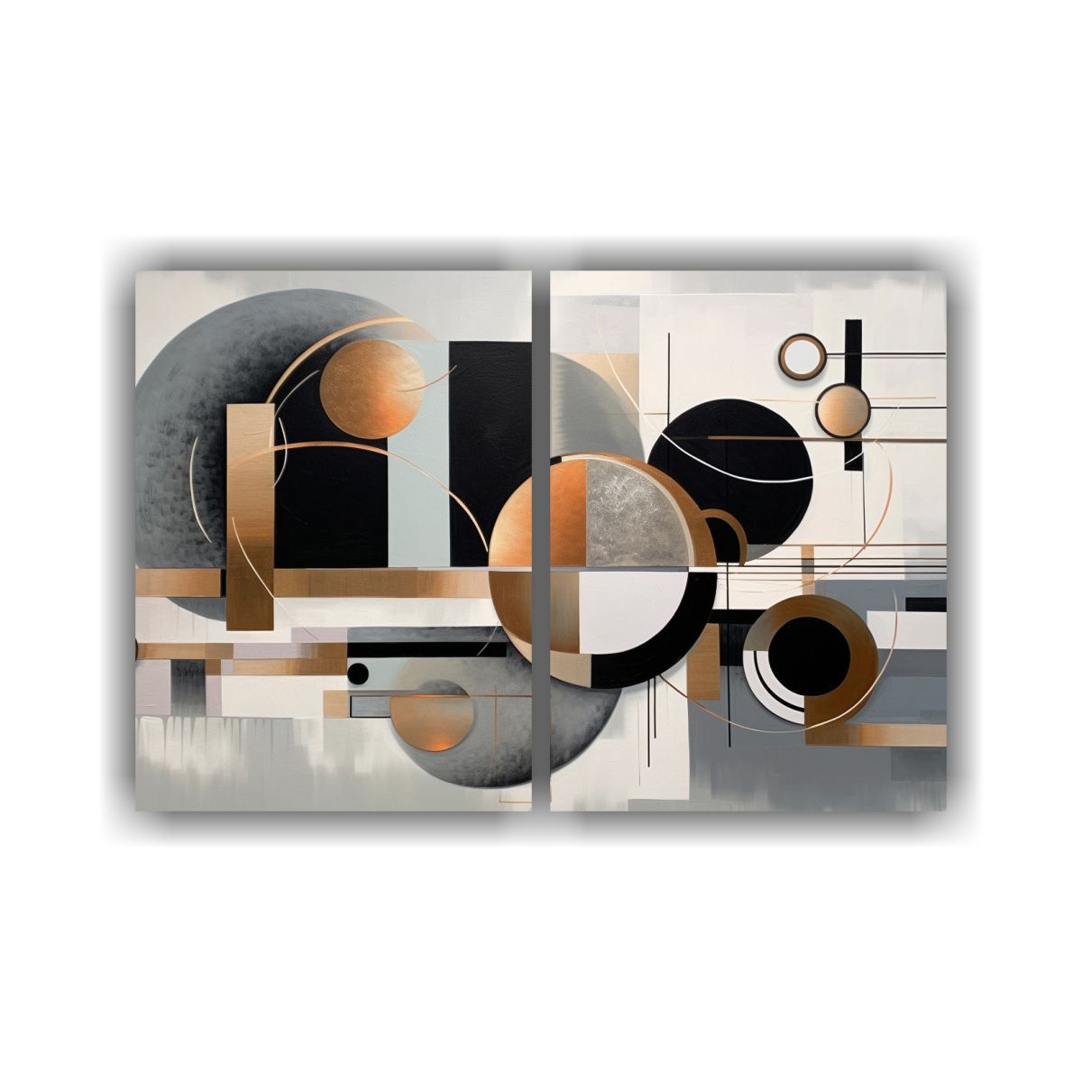 GENERICO - Pintura Abstracta En Tonos De Gris Y Negro Para 80x50 Cm