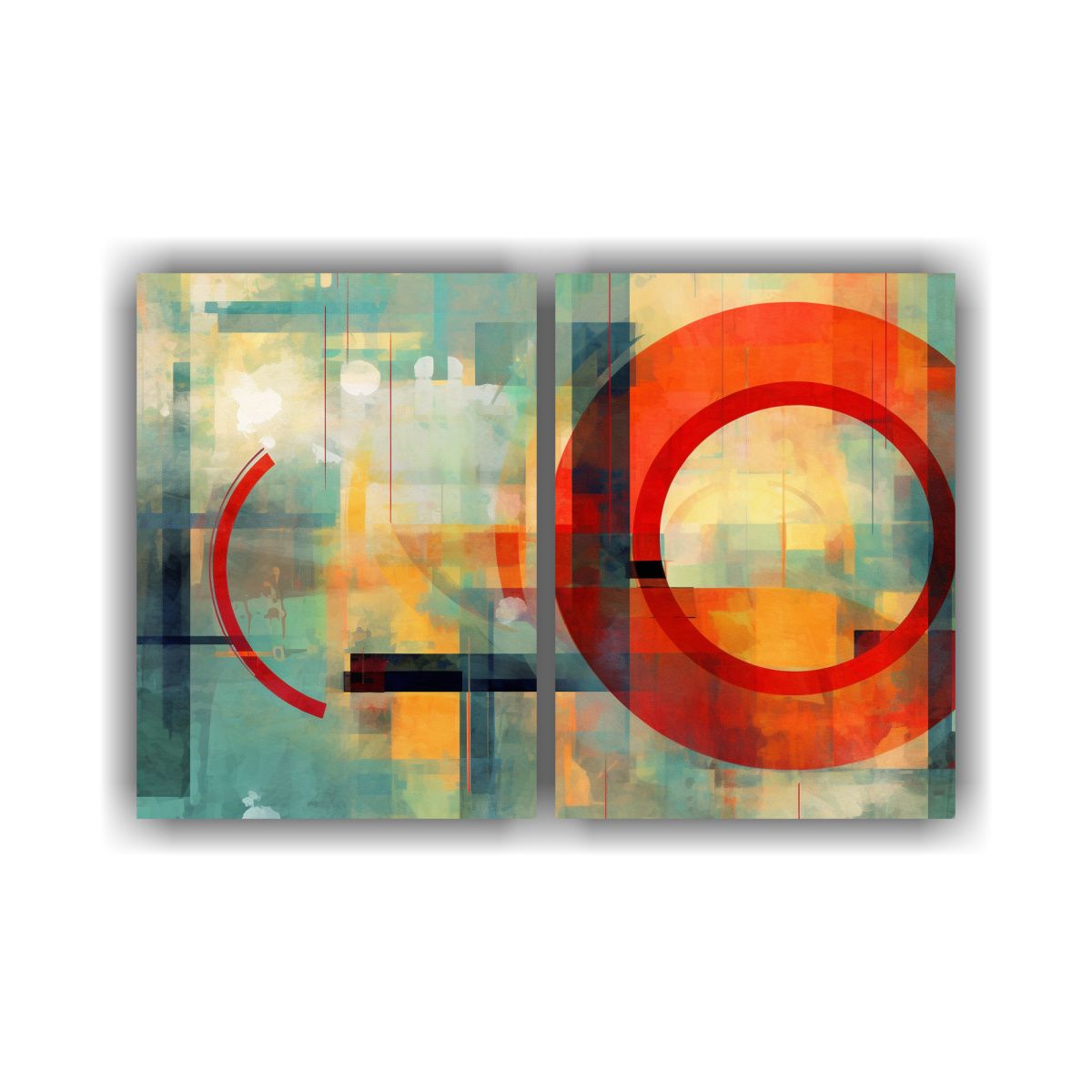 GENERICO - Cuadros Decorativos Con Líneas Y Círculos En 40x30 Cm