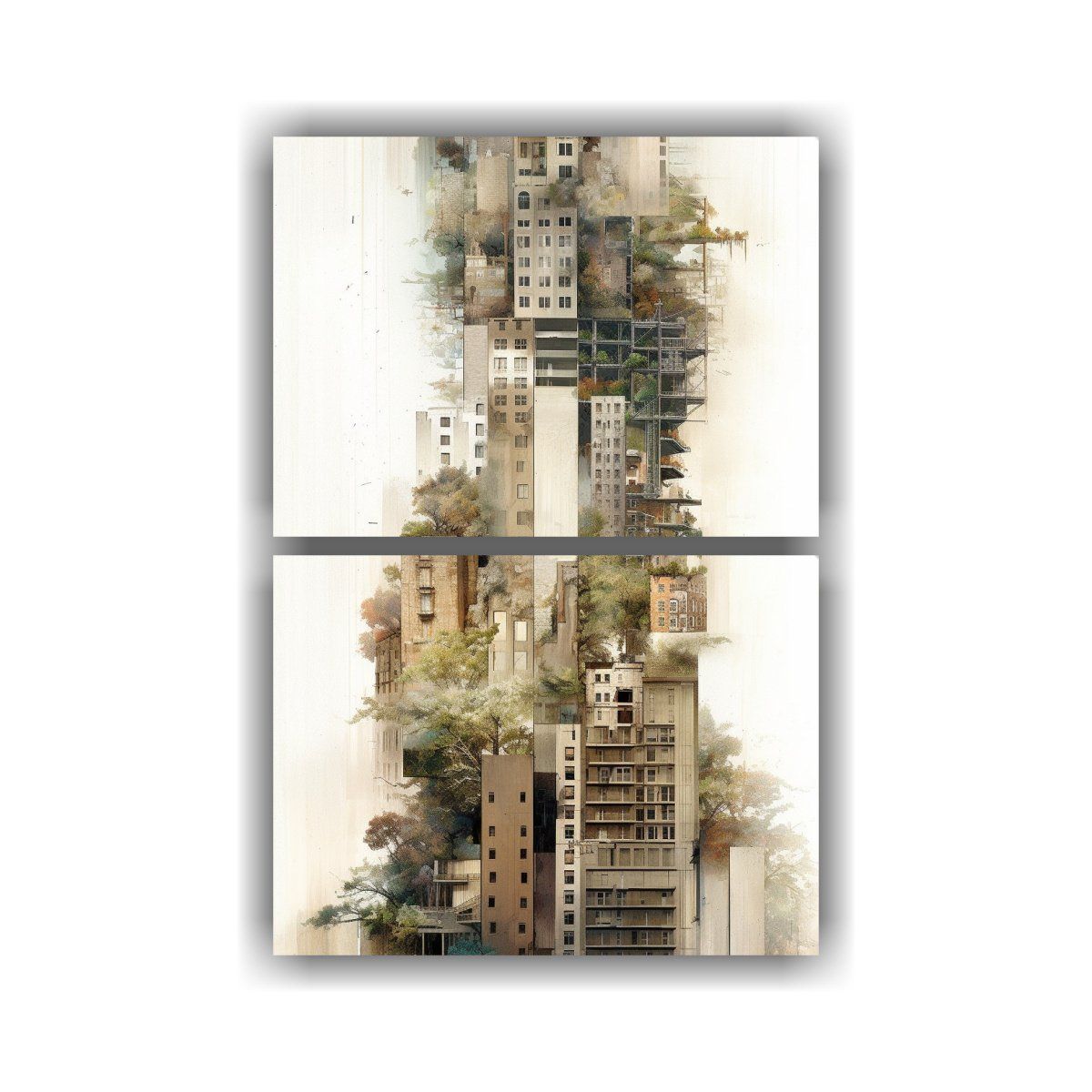 GENERICO - Arte Pared Dibujo Lineales Ciudad Desconstruida 30x40 Cm