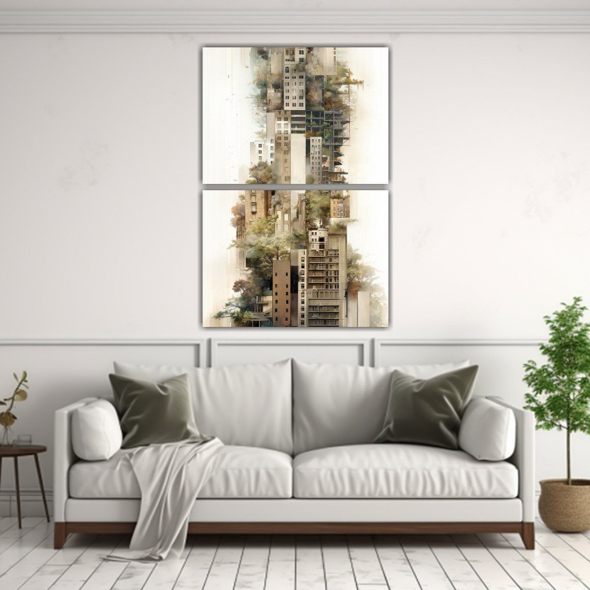 GENERICO - Arte Pared Dibujo Lineales Ciudad Desconstruida 30x40 Cm