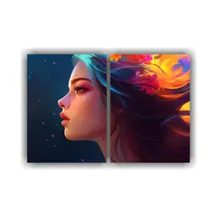 GENERICO - Pinturas Decorativas De Una Chica Con Medio 80x60 Cm