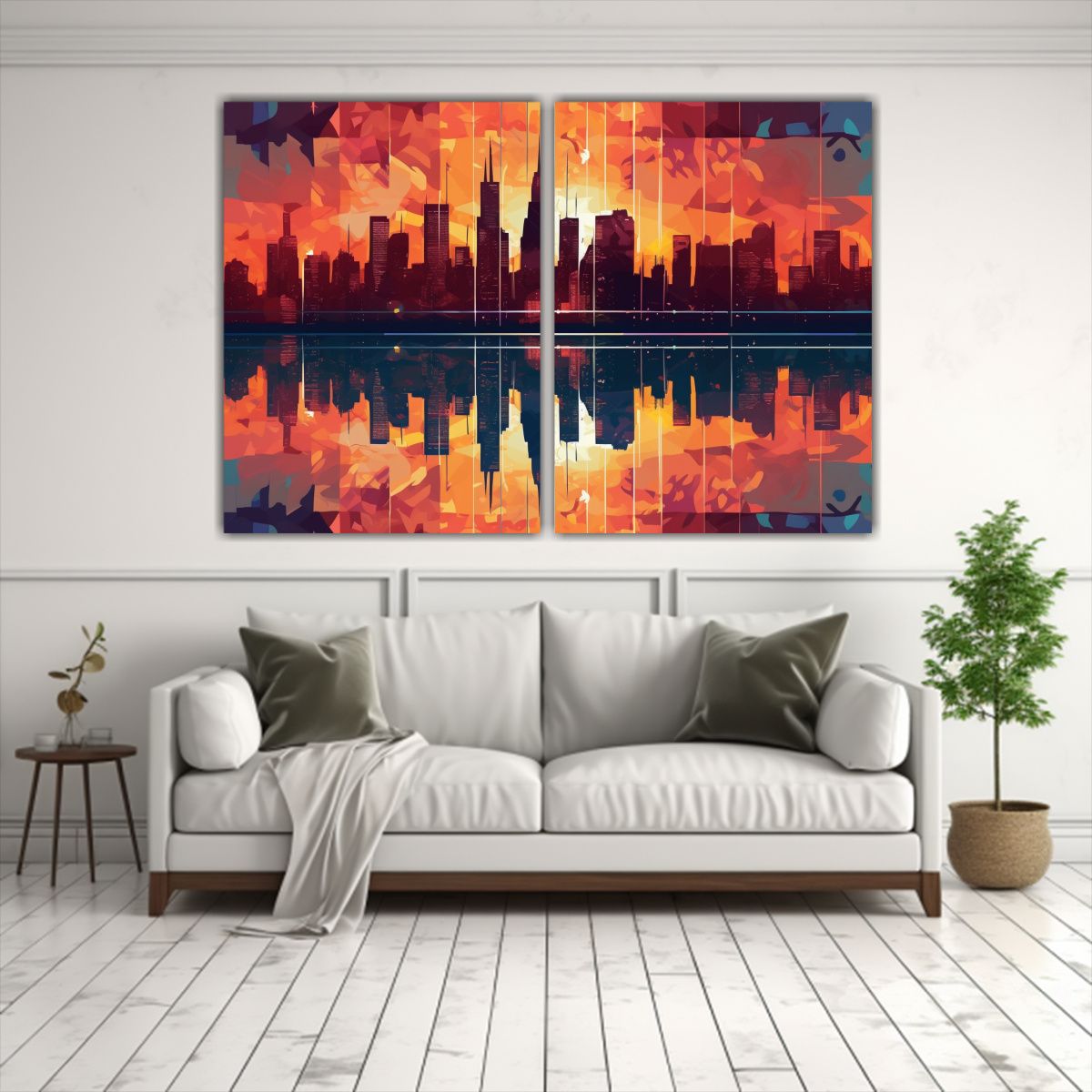 GENERICO - Pinturas Decorativas Abstractas De Paisaje Urbano 80x60 Cm