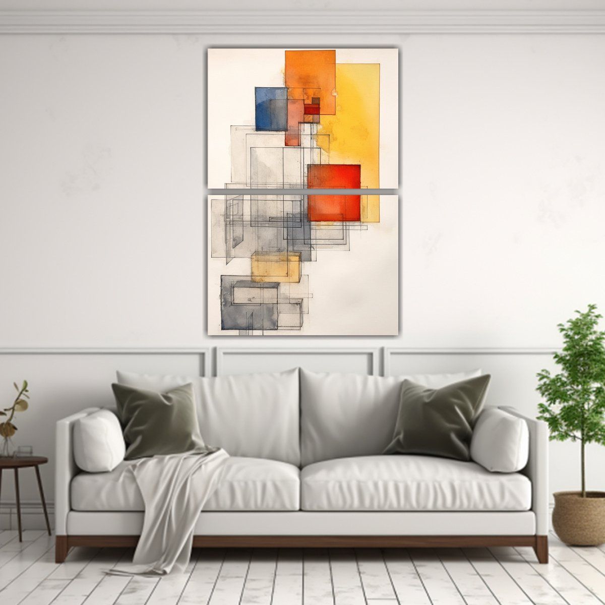 GENERICO - Cuadros Modernos De Poder En Naranja Azul Y Rojo 30x40 Cm